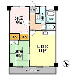 MKコーポ 2階2LDKの間取り