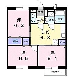 フラワーポートA 3DKの間取図画像