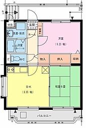 サングリーン藤沢 2DKの間取図画像
