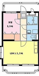 ドルミールＹａｎｏ 3階1LDKの間取り