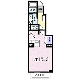 ナリッシュA ワンルームの間取図画像