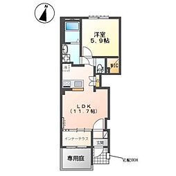 Oriental Court 1LDKの間取図画像