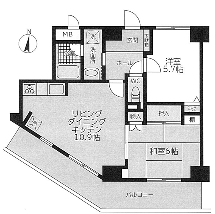 広々バルコニー
