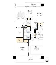 シティ能見台つどいの街壱番館 3LDKの間取図画像