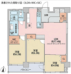野庭団地634-2号棟 3LDKの間取図画像