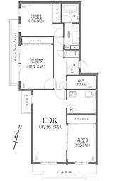 港南台パーク・ホームズ 3LDKの間取図画像
