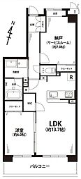 ルイシャトレ鶴見ウェストコート 1SLDKの間取図画像