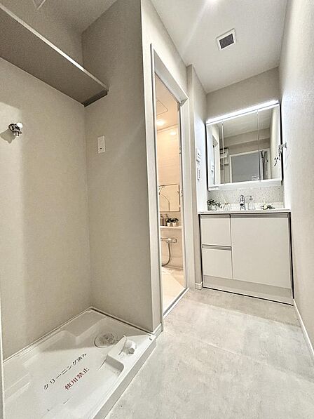使いやすさを考えた洗面空間で、朝の身支度もはかどります