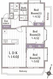 ワコーハイツ西寺尾 3LDKの間取図画像