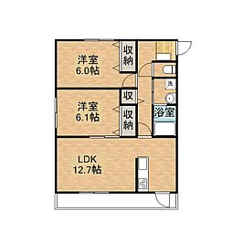 JR日豊本線 都城駅 バス10分 南菖蒲原下車 徒歩2分の賃貸マンション 3階2LDKの間取り