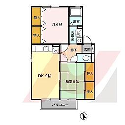 シャルマンコートC 2LDKの間取図画像