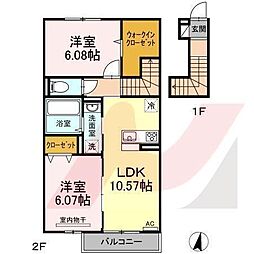 アールエム郡元 B棟 2階/202