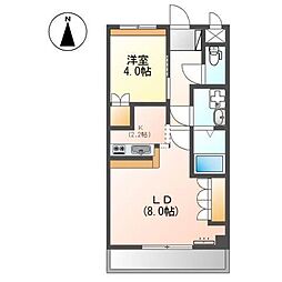 JR日豊本線 山之口駅 バス10分 高木町下車 徒歩3分の賃貸アパート 2階1LDKの間取り