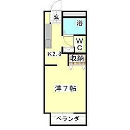 グレイシャス・ガーデン ワンルームの間取図画像