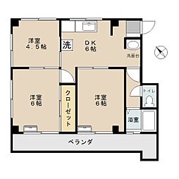 ロイヤルコーポ高野台 3DKの間取図画像