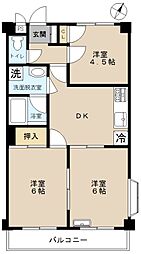 セルアーモ高野台平井 3DKの間取図画像
