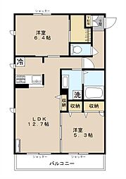 エスペランサ 2LDKの間取図画像