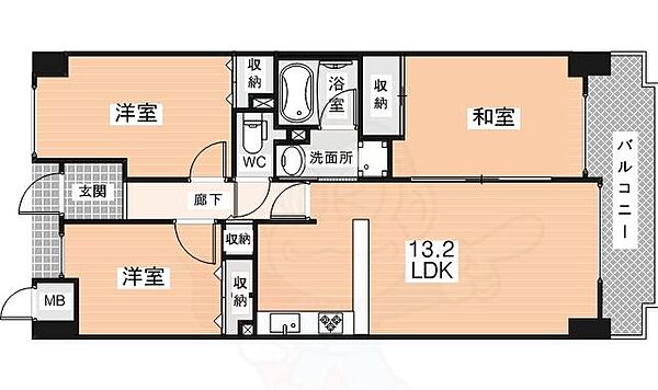 イトーピア生駒ファインコート ｜奈良県生駒市壱分町(賃貸マンション3LDK・7階・69.89㎡)の写真 その2