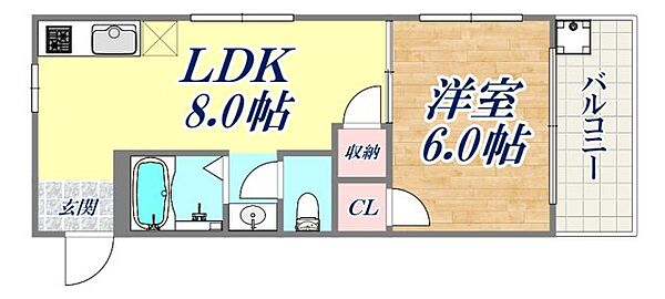 多聞サンクレバー ｜兵庫県神戸市中央区多聞通5丁目(賃貸マンション1LDK・5階・30.87㎡)の写真 その2