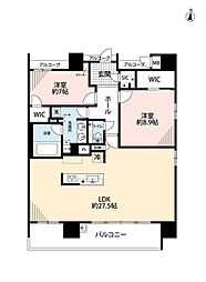 プレサンスロジェ高岳 2LDKの間取図画像
