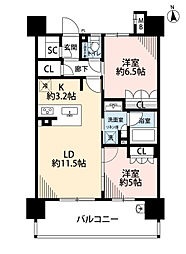 ファミリアーレ名駅マークレジデンス 2LDKの間取り