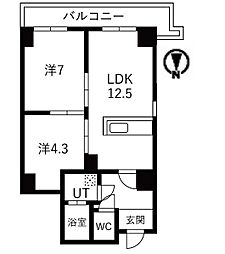 シティコート目黒4号棟 2LDKの間取図画像