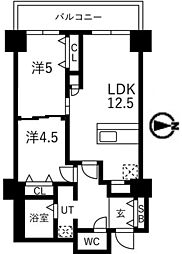 シティコート目黒4号棟 2LDKの間取図画像