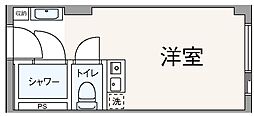 六本木ユニハウス ワンルームの間取図画像