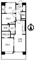 アクティ目黒駅前1号棟 3LDKの間取図画像
