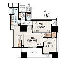 東京都港区新橋4丁目29-1（賃貸マンション2LDK・15階・65.21㎡） その2