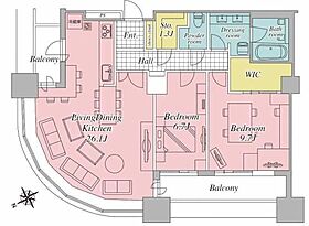 東京都港区東新橋1丁目10-2（賃貸マンション2LDK・44階・95.58㎡） その2