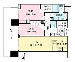 二子玉川ライズ＆レジデンスタワー　イースト  ｜ 東京都世田谷区玉川1丁目15-2（賃貸マンション2LDK・27階・77.29㎡） その2