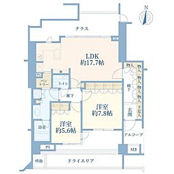 ディアナコート成城翠邸 2LDKの間取図画像