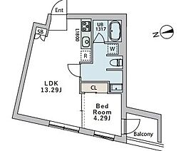 GranDuoDAITA2 1LDKの間取図画像