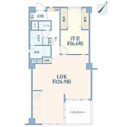 赤坂パインクレスト 1LDKの間取図画像