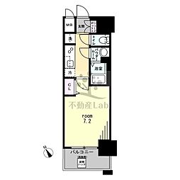 プレサンス大国町ラヴェニール 10階1Kの間取り