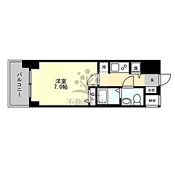 S-RESIDENCE難波Briller 1Kの間取図画像