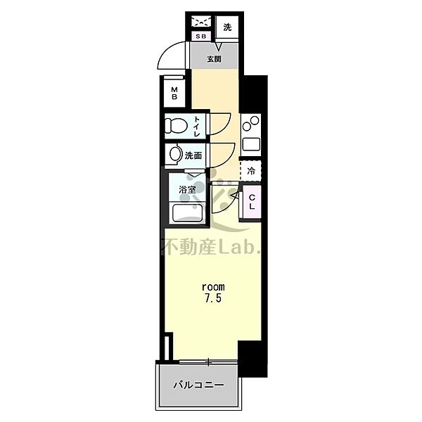 S-RESIDENCE難波Briller 1401｜大阪府大阪市浪速区元町2丁目(賃貸マンション1K・14階・25.90㎡)の写真 その2