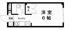 オリーブハイツ 1Kの間取図画像