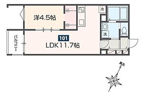 MELDIA拝島  ｜ 東京都福生市大字熊川（賃貸アパート1LDK・1階・38.70㎡） その2