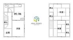 中メゾネット 1階3DKの間取り