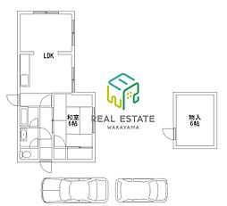 南海加太線 二里ヶ浜駅 徒歩31分の賃貸一戸建て 1階3DKの間取り