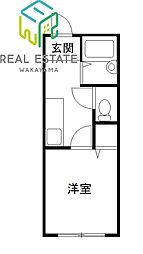 JR阪和線 紀伊駅 4kmの賃貸アパート 1階1Kの間取り