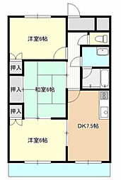 南海線 和歌山市駅 徒歩22分の賃貸アパート 1階3DKの間取り