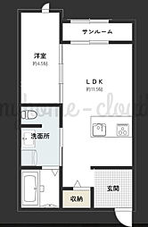 南海加太線 八幡前駅 徒歩5分の賃貸アパート 1階1DKの間取り