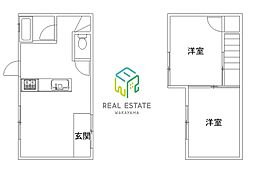 南海加太線 東松江駅 徒歩34分の賃貸一戸建て 1階2DKの間取り