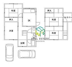 JR阪和線 紀伊中ノ島駅 徒歩25分の賃貸一戸建て 1階4DKの間取り