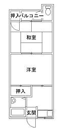 和歌山電鐵貴志川線 日前宮駅 徒歩2分の賃貸アパート 2階2Kの間取り
