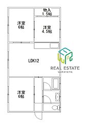 JR紀勢本線 下津駅 徒歩20分の賃貸一戸建て 1階3LDKの間取り
