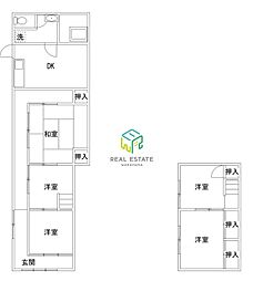 JR和歌山線 隅田駅 徒歩18分の賃貸一戸建て 1階5DKの間取り